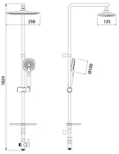 Душевая система без смесителя Lemark хром LM8805C, 2