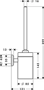 Ёршик для унитаза Hansgrohe Logis Classic хром/белый 41632000 Ёршик для унитаза Hansgrohe Logis Classic хром/белый 41632000, 2