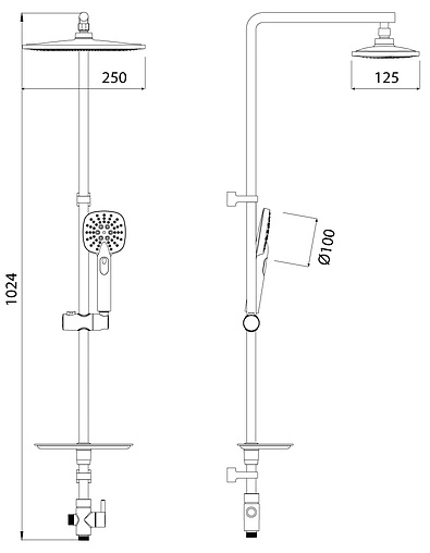 Душевая система без смесителя Lemark хром LM8805C