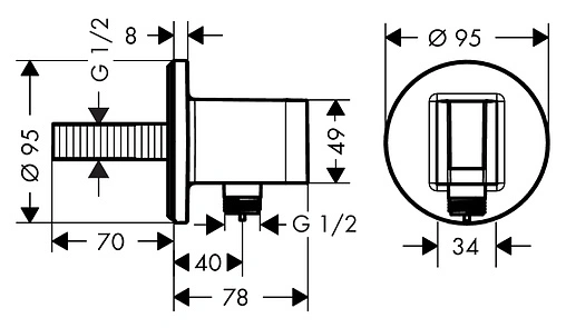 Шланговое подключение с держателем Hansgrohe FixFit Porter S хром 26487000