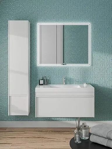 Тумба под умывальник подвесная Kerama Marazzi Modula 100 белая глянцевая MO.100.1+1\WHT
