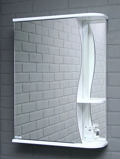 Шкаф-зеркало Айсберг Волна 1-50 L белый DA1030HZ