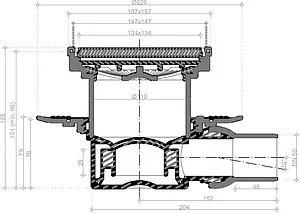 Трап горизонтальный Set Pestan Confluo Standart Ceramic 1 150x150мм 13000085 Трап горизонтальный Set Pestan Confluo Standart Ceramic 1 150x150мм 13000085, 3