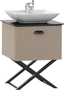 Тумба-умывальник напольная ISVEA Bei 60 норка/чёрный 21BES064055I+10SY50052SV Тумба-умывальник напольная ISVEA Bei 60 норка/чёрный 21BES064055I+10SY50052SV, 1