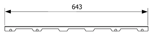 Решетка для лотка 643мм TECEdrainline Steel II 600783