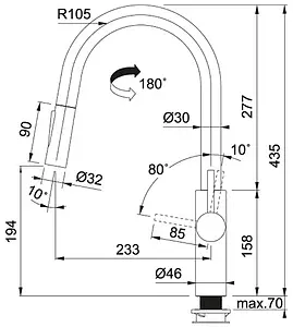Смеситель для кухни с выдвижным изливом Franke Pescara L Slide-In хром 115.0538.940 Смеситель для кухни с выдвижным изливом Franke Pescara L Slide-In хром 115.0538.940, 2