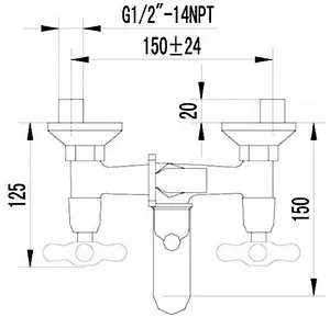 Смеситель для ванны SMARTsant Кросс хром SM110003AA, 2