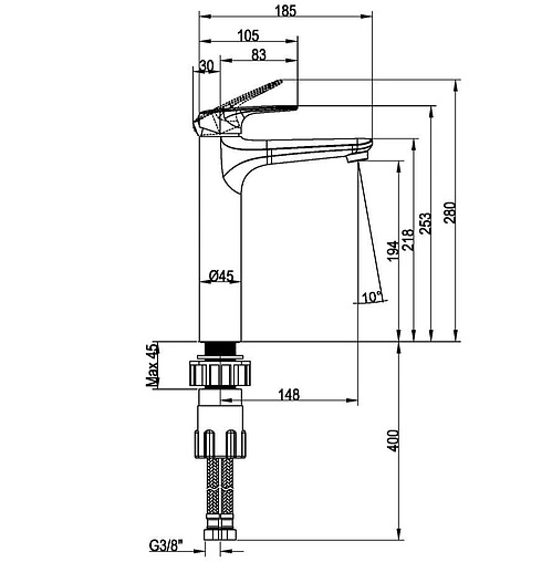 Смеситель для раковины Villeroy&amp;Boch O.novo Start хром TVW10510611061