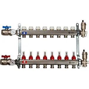 Группа коллекторная с расходомерами 8 отводов 1&quot;в/в x ¾&quot;ек Stout SMS 0907 000008, 1