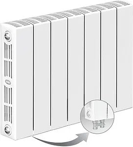 Радиатор биметаллический 7 секций нижнее левое подключение Rifar Supremo Ventil 350 RSVL35007, 1