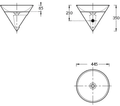 Раковина Kerama Marazzi Cono 44 черный матовый CO.wbi.44\BLK.M