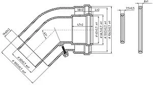 Колено для дымохода Ø 60/100мм ∠ 45° (Al) Protherm 3003200384, 2