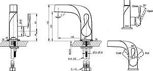 Смеситель для раковины Bravat Wave хром F174108C, 2