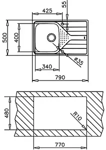 Мойка кухонная Teka Universe 45 T-XM 1B 1D MCTXT нержавеющая сталь микротекстурированная 115110029 Мойка кухонная Teka Universe 45 T-XM 1B 1D MCTXT нержавеющая сталь микротекстурированная 115110029, 2