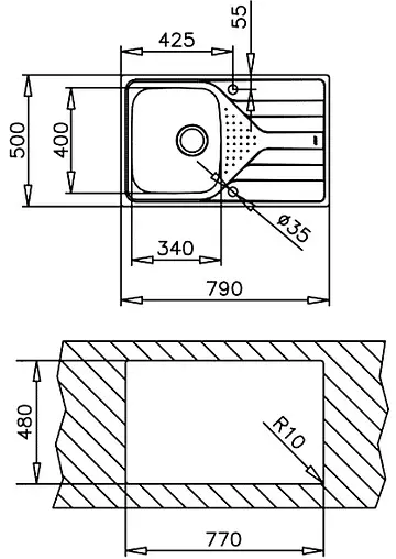 Мойка кухонная Teka Universe 45 T-XM 1B 1D MCTXT нержавеющая сталь микротекстурированная 115110029
