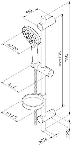 Душевая стойка Am.Pm Like хром F0180064