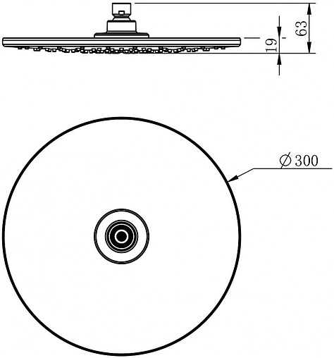 Лейка верхнего душа Swedbe Calypso хром 5036