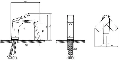 Смеситель для раковины Osgard Solen хром 57013 Смеситель для раковины Osgard Solen хром 57013