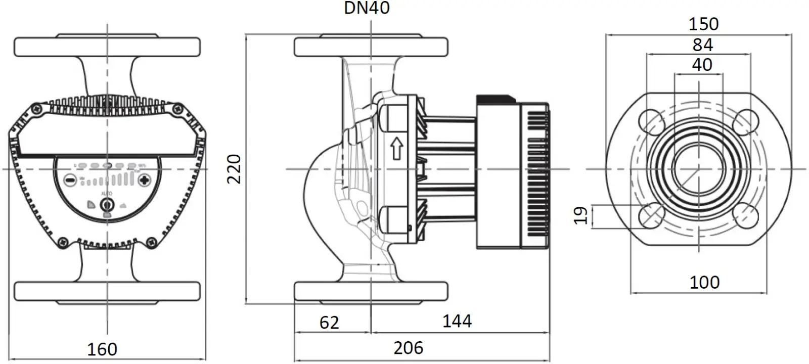 Насос циркуляционный Shinhoo MEGA 40-6F 71121005 Насос циркуляционный Shinhoo MEGA 40-6F 71121005, 4