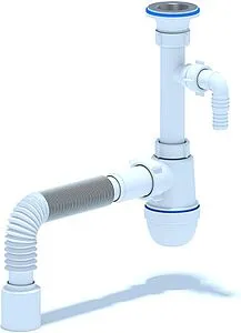 Сифон бутылочный для раковины Ани Пласт белый C1310 Сифон бутылочный для раковины Ани Пласт белый C1310, 1