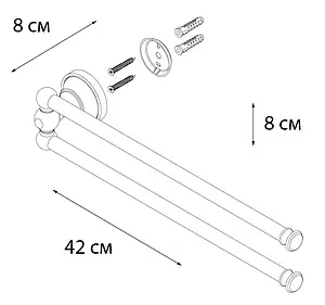 Полотенцедержатель Fixsen Bogema хром/белый с рисункомFX-78502A Полотенцедержатель Fixsen Bogema хром/белый с рисункомFX-78502A, 3