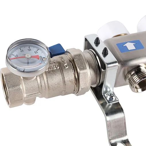 Группа коллекторная с расходомерами 6 отводов 1&quot;в/в x ¾&quot;ек Rommer RMS-1210-000006