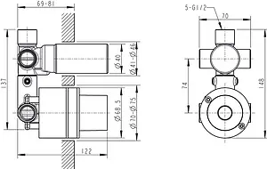 Скрытая часть термостата Bravat D969C-A, 2