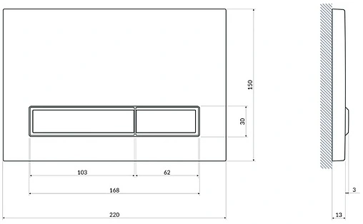 Клавиша смыва для унитаза Cersanit Blick 64113 белый глянцевый