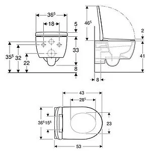 Унитаз подвесной безободковый Geberit iCon Rimfree белый 500.784.01.1 Унитаз подвесной безободковый Geberit iCon Rimfree белый 500.784.01.1, 2