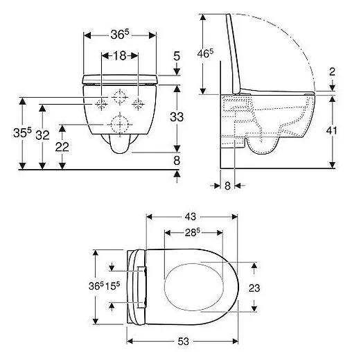 Унитаз подвесной безободковый Geberit iCon Rimfree белый 500.784.01.1
