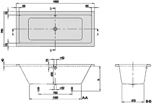 Ванна акриловая Villeroy&Boch Targa Plus 170x75 альпийский белый UBA170NES2V01+U99740000 Ванна акриловая Villeroy&Boch Targa Plus 170x75 альпийский белый UBA170NES2V01+U99740000, 2
