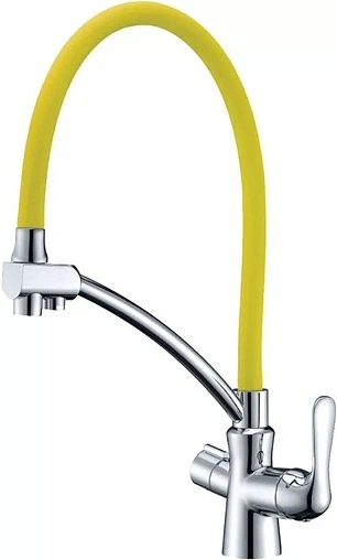 Смеситель для кухни с подключением к фильтру Lemark Comfort хром/желтый LM3070C-Yellow