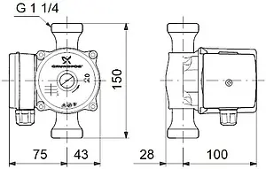 Насос циркуляционный для ГВС Grundfos UP 20-15 N 59641500, 2