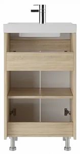 Тумба-умывальник напольная Айсберг Мечта 50 белый/дуб сонома DM2312T+4607152361544, 5