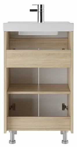 Тумба-умывальник напольный Айсберг Мечта 50 белый/дуб сонома DM2312T+4607152361544