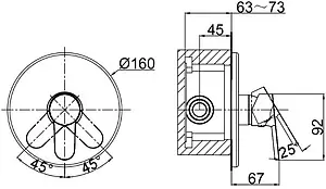 Смеситель для душа скрытого монтажа D&K Rhein Marx хром DA1394601 Смеситель для душа скрытого монтажа D&K Rhein Marx хром DA1394601, 2