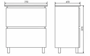 Тумба-умывальник напольная Comforty Верона 75 дуб белый 00004137102CF, 2