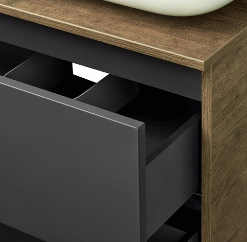 Тумба-умывальник подвесная Aquaton Терра 105 дуб кантри/антрацит 1A2469K0TEKA0