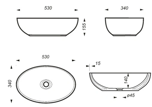 Раковина Sanita Luxe Ringo Color 53 бирюзовый RNGSLWB04