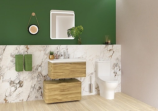 Тумба-умывальник подвесная VitrA Nest 80 натуральная древесина 56138