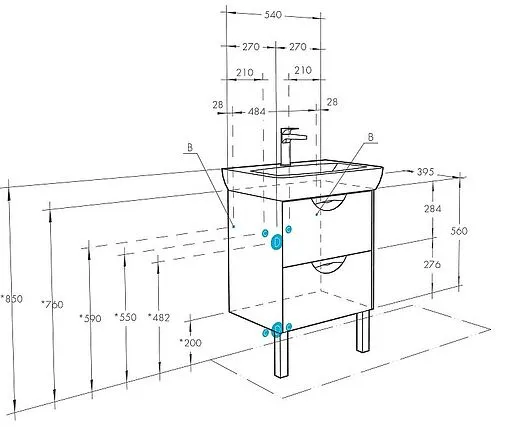 Тумба под умывальник Aquaton Сильва 60 дуб фьорд 1A211801SIW60