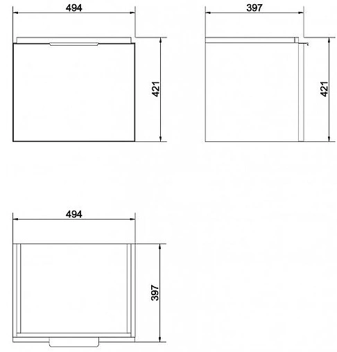 Тумба под умывальник подвесная Cersanit Stillo 50 серый хром/белый P-SZ-STL-CM/COL50