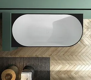 Ванна акриловая Abber 170x80 L белый/панель Black matte AB9329-1.7MB L, 3