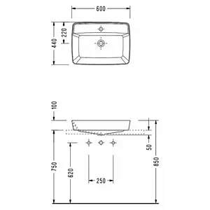 Раковина Serel Rita 59 белый RT30 Раковина Serel Rita 59 белый RT30, 2