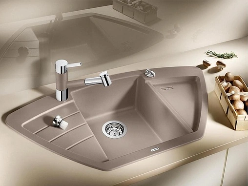 Смеситель для кухни с выдвижным изливом Blanco Tivo-s серый беж 517619