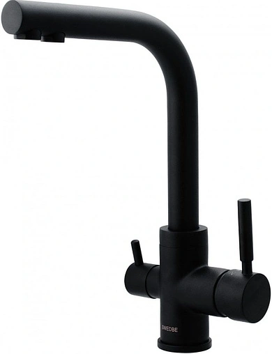 Смеситель для кухни с подключением к фильтру Swedbe Selene Plus чёрный матовый 8149К