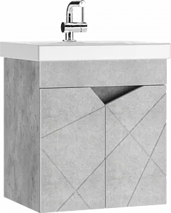 Тумба-умывальник подвесной Домино Vector 50 метрополитан грей/бетон серый DV6609T+S-UM-COM50/1-w, 1