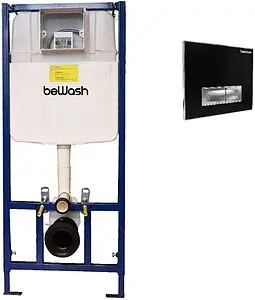 Инсталляция для подвесного унитаза Set 4 в 1 beWash BW74 K500RZVP0500SYC00000 с кнопкой черное стекло/хром Инсталляция для подвесного унитаза Set 4 в 1 beWash BW74 K500RZVP0500SYC00000 с кнопкой черное стекло/хром, 1