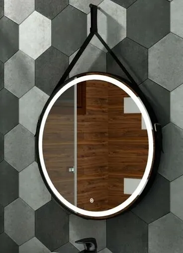 Зеркало на ремне с подсветкой Uperwood Upd Round 65 чёрный 291020275