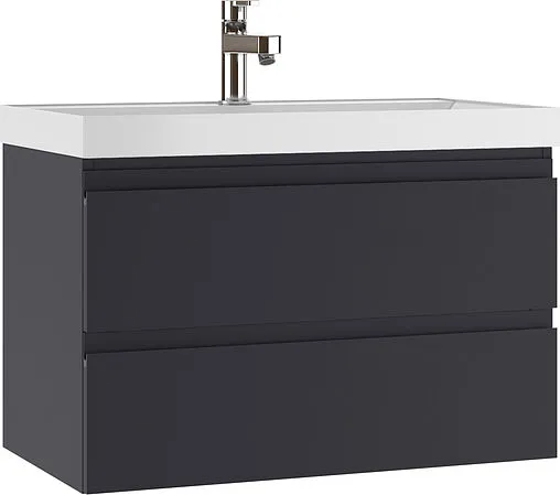 Тумба-умывальник подвесной Домино Graffo 80 графит DGr2106T+4627173210188